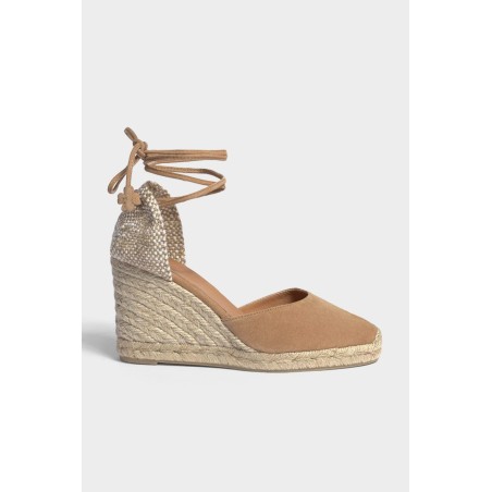 Limited Edition Carina Canvas Wedge Espadrilles | Sand Suede Limited Stock