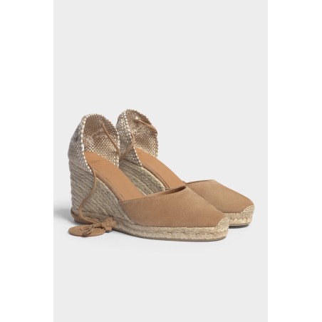 Limited Edition Carina Canvas Wedge Espadrilles | Sand Suede Limited Stock