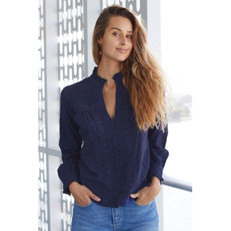 Limited Edition Carrie Blouse | Navy In Stock