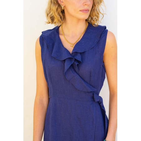 Limited Edition Cecily Wrap Dress | Navy Limited Stock