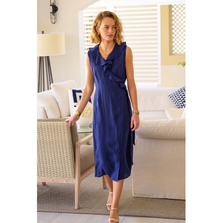 Limited Edition Cecily Wrap Dress | Navy Limited Stock