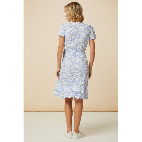 Limited Edition Chelsea EcoVero™ Wrap Dress | Pale Blue/White New Stock