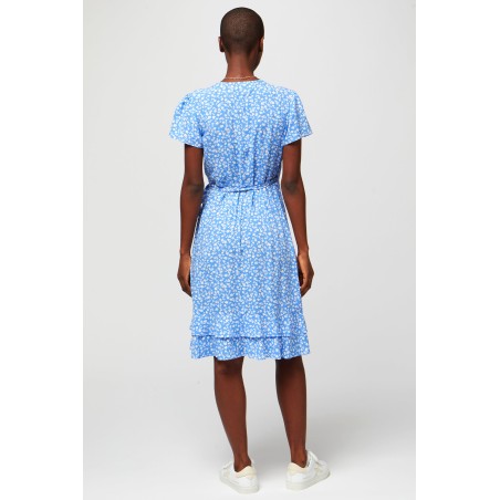 Limited Edition Chelsea Wrap Dress | Daisy Flower Blue In Stock