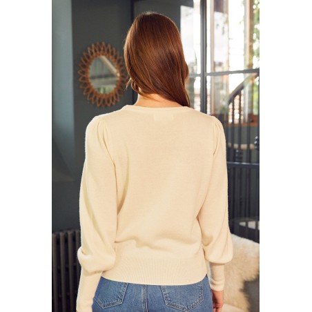 Limited Edition Merino Wool Crew Neck Jumper | Cream New Release