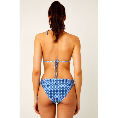 Limited Edition Triangle Recycled String Top and String Bikini Tie Side Bottoms | Blue On Hand Now