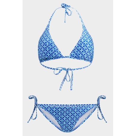 Limited Edition Triangle Recycled String Top and String Bikini Tie Side Bottoms | Blue On Hand Now