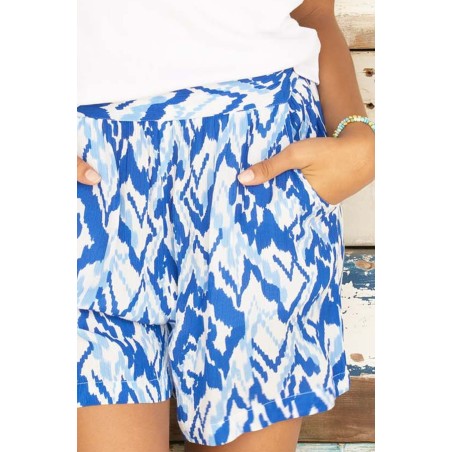 Limited Edition Cora Shorts | Fluid Abstract White/Cobalt Fresh Release