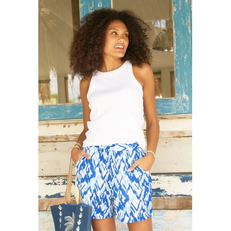 Limited Edition Cora Shorts | Fluid Abstract White/Cobalt Fresh Release