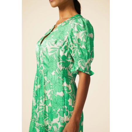 Limited Edition Cordelia Dress | Lined Floral Cream/Green