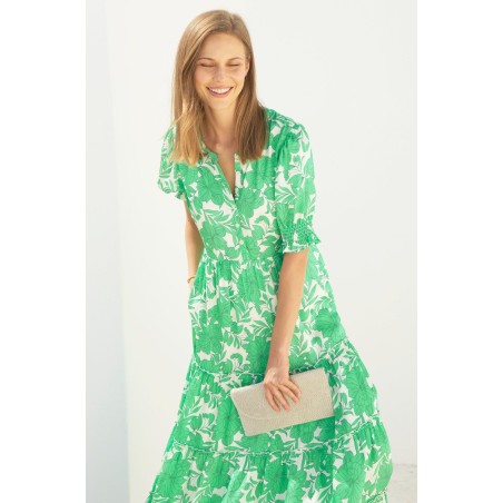 Limited Edition Cordelia Dress | Lined Floral Cream/Green