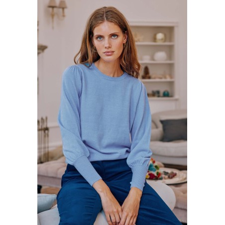 Limited Edition Merino Wool Crew Neck Jumper | Serene Blue Latest Edition