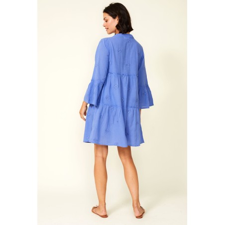 Limited Edition Cristina Embroidered Kaftan | Marina Blue On Hand Now