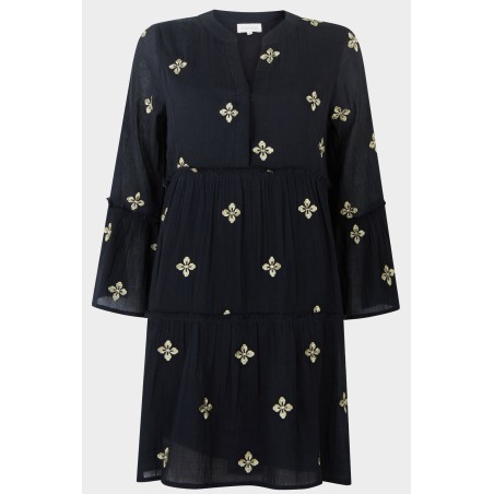 Limited Edition Cristina Embroidered Kaftan | Black/Gold Limited Stock