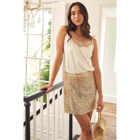 Limited Edition Daria Mini Skirt | Sequin Champagne Ombre New Collection