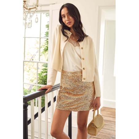 Limited Edition Daria Mini Skirt | Sequin Champagne Ombre New Collection