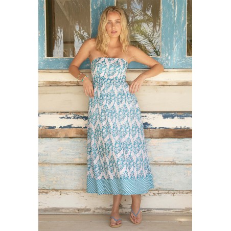 Limited Edition Delsie Dress | Garden Teal/Rust In Stock