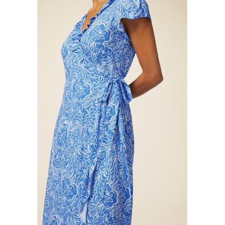 Limited Edition Demi EcoVero™ Wrap Dress | Blue/White Limited Stock