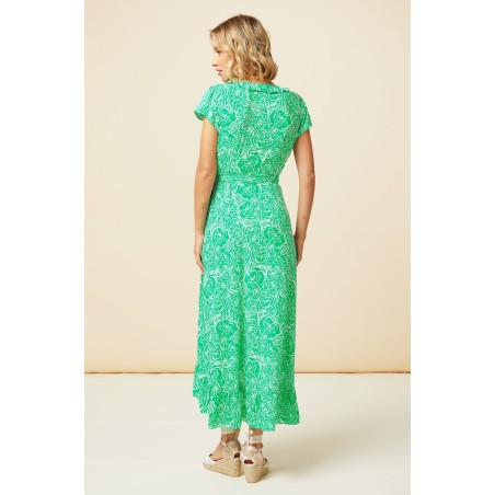 Limited Edition Demi EcoVero™ Wrap Dress | Green/White Immediate Availability