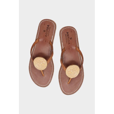 Limited Edition Disc Leather Sandals | Light Gold Hot New Item