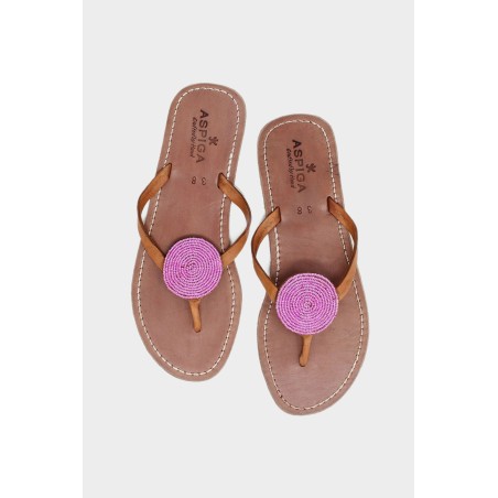 Limited Edition Disc Leather Sandals | Pink New Collection