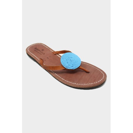 Limited Edition Disc Leather Sandals | Turquoise Just In