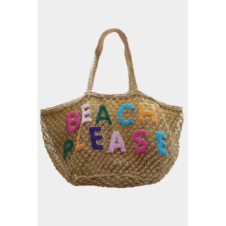 Limited Edition Beach Please Beaded Macrame Jute Tote | Multi New Release