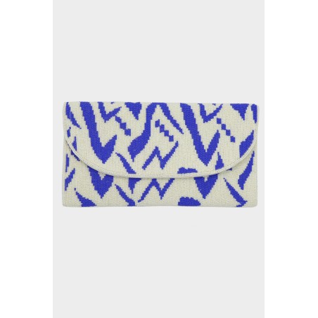 Limited Edition Beaded Clutch Bag | Blue/White Ready for Shipment