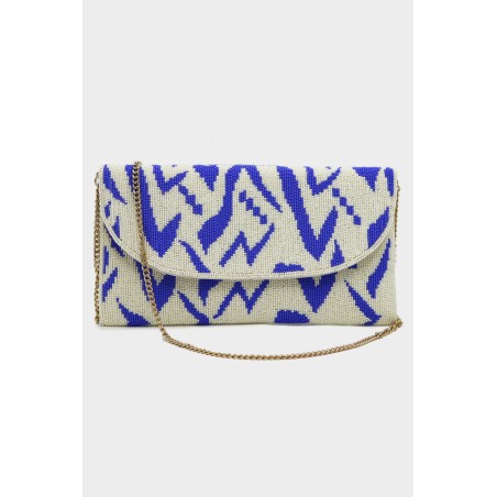 Limited Edition Beaded Clutch Bag | Blue/White Ready for Shipment