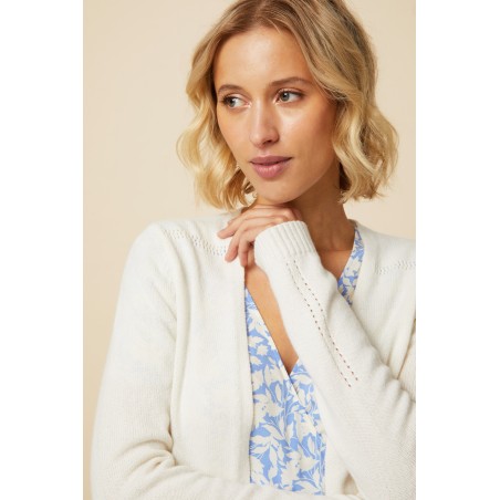 Limited Edition Merino Wool Edge To Edge Cardigan | Ivory Limited Stock