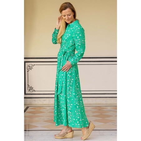 Limited Edition Eliza EcoVero™ Shirt Dress | Ditsy Patchwork Green Just Launched