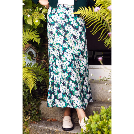 Limited Edition Elodie Skirt | Hazy Floral Navy/Cream/Green New Release