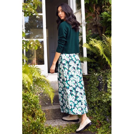 Limited Edition Elodie Skirt | Hazy Floral Navy/Cream/Green New Release