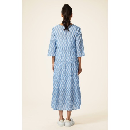 Limited Edition Emma Cotton Dress | Geranium Blue/White