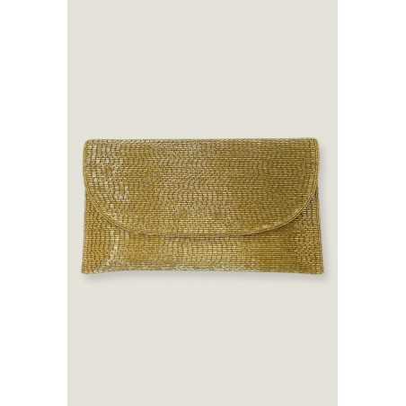 Limited Edition Beaded Clutch Bag | Light Gold On Hand Now