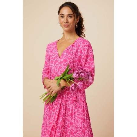 Limited Edition Emma EcoVero™ Midi Dress | Pink/Pink Immediate Availability