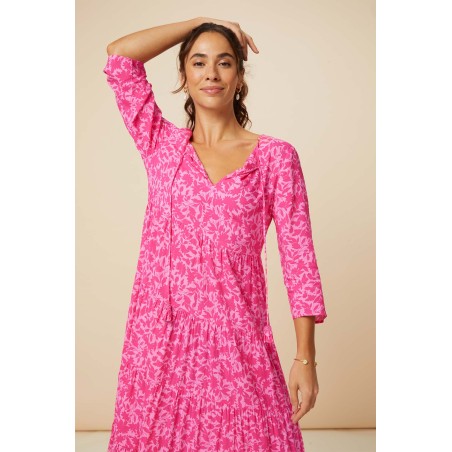 Limited Edition Emma EcoVero™ Midi Dress | Pink/Pink Immediate Availability