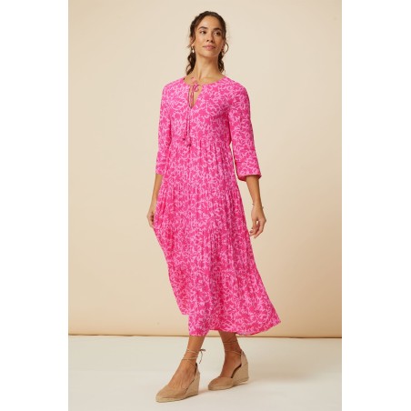 Limited Edition Emma EcoVero™ Midi Dress | Pink/Pink Immediate Availability