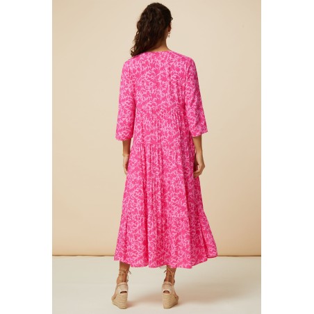 Limited Edition Emma EcoVero™ Midi Dress | Pink/Pink Immediate Availability