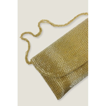 Limited Edition Beaded Clutch Bag | Light Gold On Hand Now