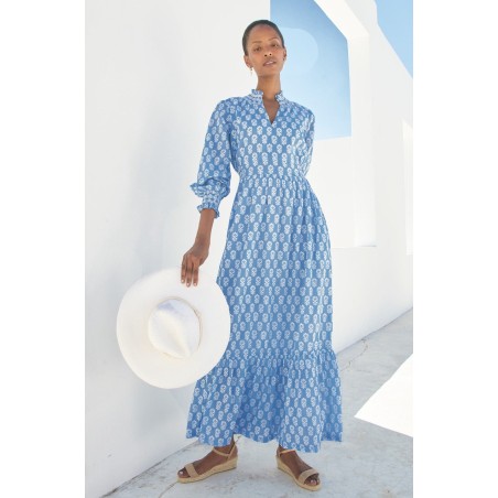 Limited Edition Emmeline Maxi Dress | Blue/White New Collection