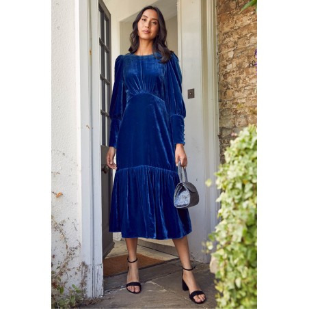 Limited Edition Esmee Velvet Dress | Blue Sapphire New Release