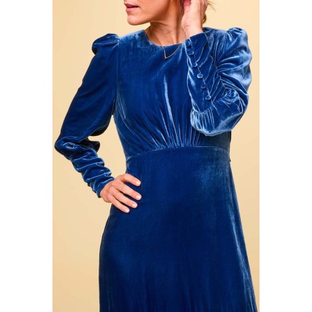 Limited Edition Esmee Velvet Dress | Blue Sapphire New Release