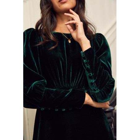 Limited Edition Esmee Velvet Short Dress | Emerald