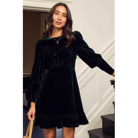 Limited Edition Esmee Velvet Short Dress | Emerald