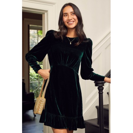 Limited Edition Esmee Velvet Short Dress | Emerald