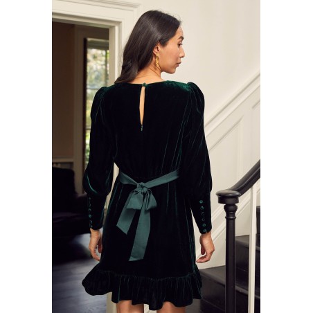 Limited Edition Esmee Velvet Short Dress | Emerald