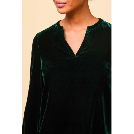 Limited Edition Faye Velvet Blouse | Emerald Hot New Item