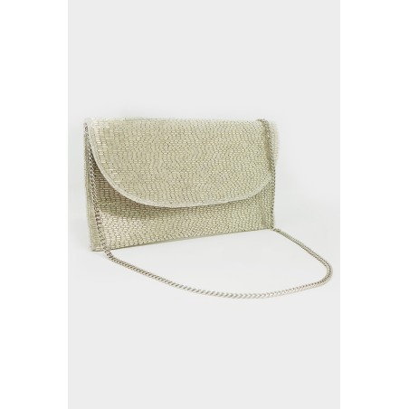 Limited Edition Beaded Clutch Bag | Silver/Champagne Limited Stock