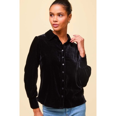 Limited Edition Ffion Velvet Shirt | Black New Stock