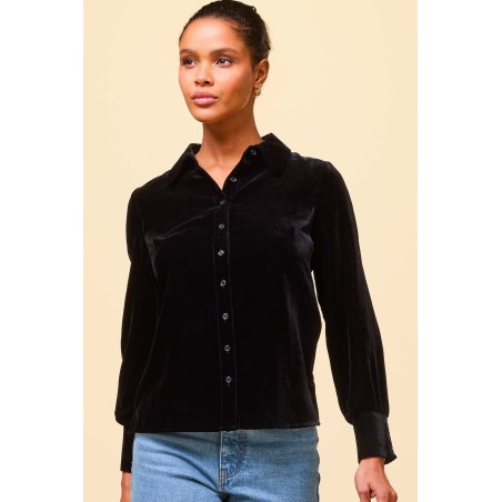 Limited Edition Ffion Velvet Shirt | Black New Stock